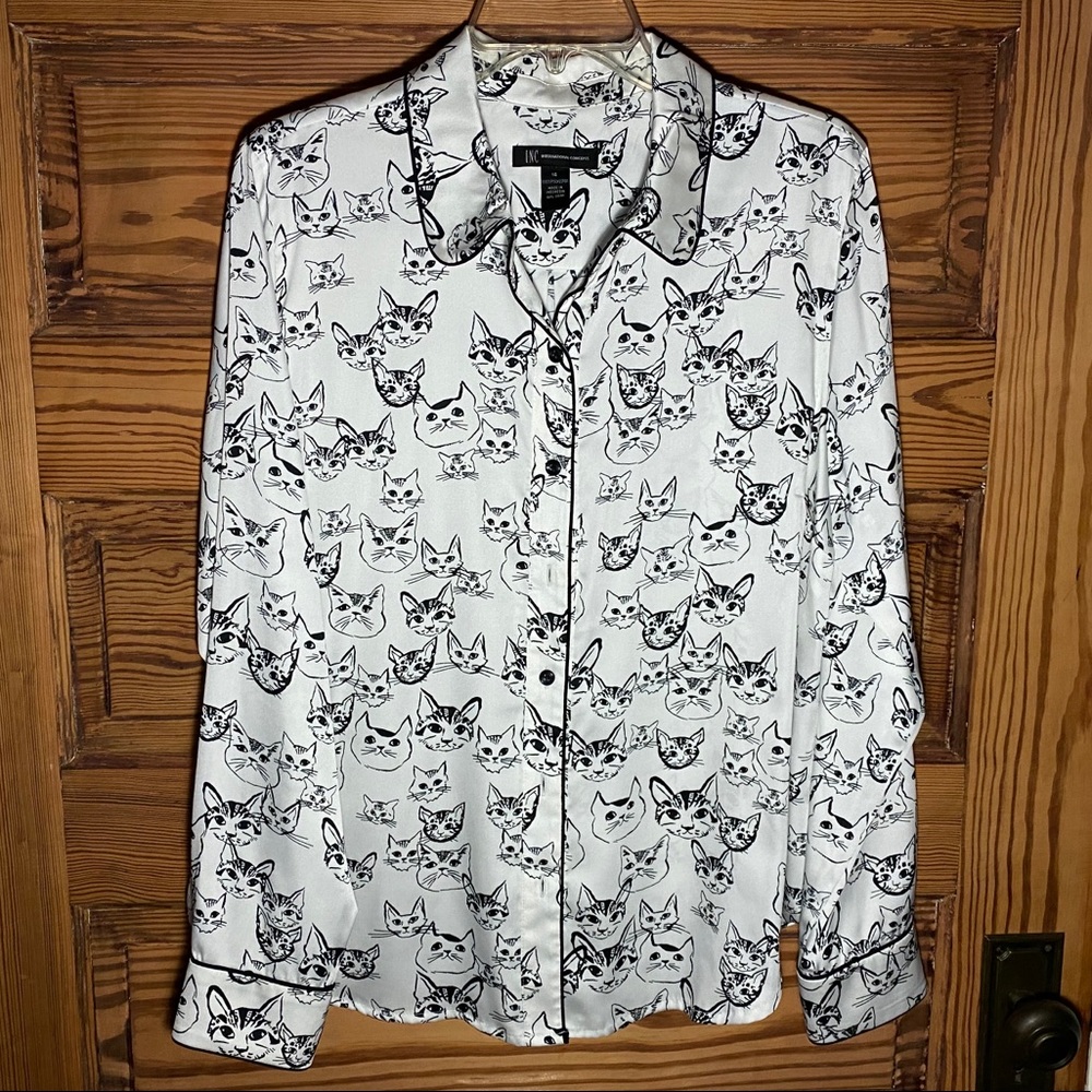 CAT Print Dress Blouse by INC - Never Worn!!